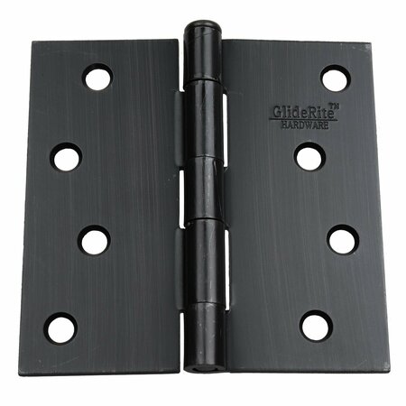 GLIDERITE HARDWARE 4 in. Oil Rubbed Bronze Square Door Hinge - 4000-ORB, 50PK 4000-ORB-50